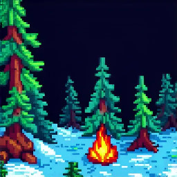 aventuriers autour d un feu en forêt par nuit sombre glaciale