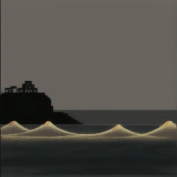 Composition générale  L’image est une scène fantasy sombre et épique, au format vertical. Elle se divise en trois grandes zones horizontales :  Le ciel (partie supérieure, ~50%) L’horizon avec des ruines monumentales (zone médiane) La mer agitée (partie inférieure)  Le point focal est une explosion lumineuse dorée centrale située légèrement au-dessus de la ligne d’horizon.  Ciel et atmosphère Le ciel est quasi noir, avec une texture légèrement nuageuse mais très subtile. Il est parsemé de petits points lumineux dorés, ressemblant à des étoiles ou des braises flottantes. Ces particules sont : plus denses vers le centre plus éparses vers le haut Une immense structure lumineuse organique s’étend depuis le centre : Elle ressemble à un réseau de racines, de veines ou d’éclairs dorés Couleur : or brillant avec variations vers le jaune pâle et le blanc incandescent Texture : filamenteuse, fractale, électrique Elle rayonne dans toutes les directions, formant une sorte de dôme céleste Source de lumière (élément central) Située juste au-dessus de l’horizon, au centre. Apparence : Explosion sphérique de lumière blanche et dorée Intensité très forte, presque éblouissante Elle agit comme un soleil surnaturel ou une faille magique Des filaments lumineux en partent et s’étendent horizontalement et verticalement Architecture / Ruines Silhouette noire en contre-jour sur toute la largeur de l’image Style : ruines médiévales / gothiques / fantastiques Détails visibles : Une longue série d’arches répétées (comme un aqueduc ou un pont monumental) Plusieurs tours élancées, certaines brisées Structures irrégulières, partiellement effondrées Les arches : Alignées horizontalement Hauteur variable mais globalement homogène Les bâtiments sont : totalement sombres (silhouettes noires) légèrement bordés de reflets dorés dus à la lumière centrale Perspective : Vue légèrement en contrebas depuis la mer Donne une impression de grandeur écrasante Interaction lumière / environnement La lumière dorée : illumine les contours des ruines crée un halo diffus autour de l’horizon L’atmosphère est remplie de particules lumineuses flottantes, surtout autour des ruines Mer (premier plan) Eau sombre, presque noire, avec des reflets verts très foncés Texture : vagues agitées, légèrement houleuses surface irrégulière avec des crêtes visibles Réflexions : La lumière dorée se reflète en traînées scintillantes Reflets déformés par les vagues Au centre bas : une vague légèrement plus éclairée elle capte la lumière principale et sert de point d’accroche visuel secondaire Couleurs dominantes Palette globale : Noir profond (ciel, mer, silhouettes) Or lumineux (élément principal) Jaune pâle / blanc chaud (centre lumineux) Vert très sombre (reflets de la mer) Contraste : extrêmement élevé entre lumière et obscurité Ambiance et style Atmosphère : apocalyptique, mystique, divine mélange de beauté et de menace Style artistique : peinture numérique réaliste avec une touche fantasy épique inspiration possible : paysages sombres mondes en ruine phénomènes cosmiques ou divins Effet global : sentiment d’un événement surnaturel majeur impression que la lumière est vivante (presque consciente) Perspective et cadrage Point de vue : depuis la mer, à faible hauteur Ligne d’horizon : située légèrement sous le centre Composition : symétrie approximative autour du centre lumineux lignes directrices : arches horizontales rayons lumineux radiaux Détails subtils à ne pas oublier Les particules lumineuses doivent varier en taille (très petites à moyennes) Les filaments lumineux ne sont pas réguliers (aspect organique chaotique) Les ruines ne doivent jamais être totalement détaillées (effet silhouette) La mer doit rester sombre malgré les reflets, sans devenir brillante globalement